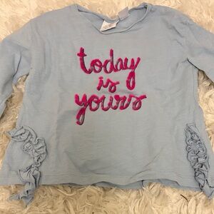 Zara Kids Blue Kids Shirt with Pink Text